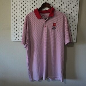 Nike Golf Dri-Fit Polo Shirt Wells Fargo Size XL Red White‎ Strips CWU WIldCat